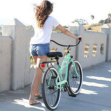 Load image into Gallery viewer, sixthreezero Around The Block Women's Single-Speed Beach Cruiser Bicycle, 24" Wheels, Mint Green with Black Seat and Grips

