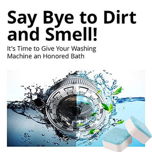 Kaitse Washing Machine Cleaner Effervescent Tablets, Solid Washer Deep Cleaning Tablet, Triple Decontamination Remover with Natural Biological Formula, for Front Load and Top Load Washers 30 Count