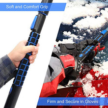 Load image into Gallery viewer, SEG Direct 39&quot; Extendable Snow Brush with Squeegee Ice Scraper Telescoping Foam Grip for Car Truck SUV MPV Light Weight Anti-Freeze Extreme Durability Black and Blue
