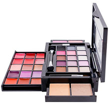 Load image into Gallery viewer, SHANY Fierce &amp; Flawless All-in-One Makeup Set Compact with Mirror, 15 Eye Shadows, 2 Bronzers, 2 Blushes and 15 Lip/Eye Glosses - Applicators Included
