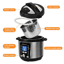 Load image into Gallery viewer, MOOSOO 13-in-1 Electric Pressure Cooker, 6QT Instant One-Touch Pressure Pot, Stain-Resistant Pressure Cooker with Digital Touchscreen, Slow Cooker, Steamer, Saute, Yogurt Maker, Egg Cooker, with ETL Certified, 11+ Accessories and Recipes
