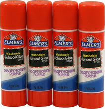 Load image into Gallery viewer, Elmer&#39;s Disappearing Purple School Glue Sticks, 0.24 oz Each, 4 Sticks per Pack (E543)
