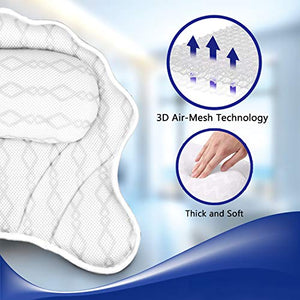 Luxury Bath Pillow Bathtub Pillow - Bath Tub Cushion for Head, Neck, Shoulder and Back Support, Hot Tub Head Rest Bath Accessories for Women & Men, Relaxation Spa Gifts Home and Travel