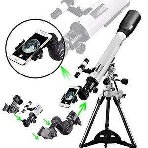 Telescope 70EQ Refractor Telescope Scope - 70mm Aperture and 700mm Focal Length, Multi-Layer Green Film, with Digiscoping Adapter for Photography