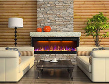 Load image into Gallery viewer, Mystflame 50 inch Electric Fireplace - Ultra Slim Frame - in Wall Recessed &amp; Wall Mounted - Multicolor Flame - Log &amp; Crystal Hearth - 1500/750 Watt Heater - Remote Control &amp; Touch Screen - Timer
