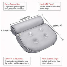 Load image into Gallery viewer, ESSORT Bathtub Pillow, Large Spa 3D Air Mesh Bath Pillow, Luxury Comfortable Soft Bath Cushion Headrest, for Head Neck Shoulder Support Backrest, Fits Any Size of Tubs, Jacuzzi (Gray)
