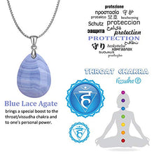 Load image into Gallery viewer, OCARLY 925 Blue Lace Agate Teardrop Pendant Necklace Healing Waterdrop Stone Crystal Chakra Protection Rock
