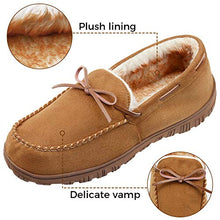 Load image into Gallery viewer, LseLom Mens Slippers Moccasin for Men Indoor/Outdoor House Slippers Microsuede Memory Foam Slip On House Shoes Beige Size 8

