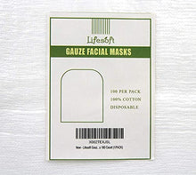 Load image into Gallery viewer, Lifesoft Gauze Facial Mask, 100% Cotton Gauze Facial Paper Sheet for Facial Spa, High Frequency Treatments 100 Count (1 PACK)

