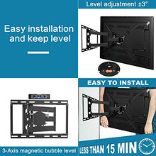 Load image into Gallery viewer, JUSTSTONE Full Motion TV Wall Mount Bracket for 28-70 Inch LED LCD Plasma Flat Screen &amp; Curved TVs 110 Lbs VESA 600x400mm with Articulating Arms, Extend, Swivel, Tilt and Level Adjust, Fit 16” Studs

