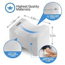 Load image into Gallery viewer, ComfiLife Orthopedic Knee Pillow for Sciatica Relief, Back Pain, Leg Pain, Pregnancy, Hip and Joint Pain - Memory Foam Wedge Contour
