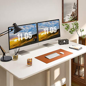 Flexispot EC1 Large Electric Stand Up Desk Workstation White Whole-Piece Desk Board Home Office Computer Standing Table Height Adjustable Desk (White Frame + 55" White Top)