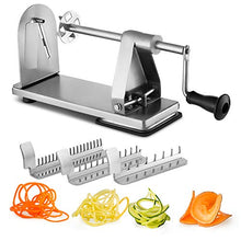 Load image into Gallery viewer, MITBAK Stainless Steel Spiralizer Vegetable Slicer | Industrial-Grade 3-Blade Zoodle Maker | Zucchini spaghetti maker | Great For Salad, Low Carb, Paleo, Vegan, Spaghetti | Suction Base For Non Slip
