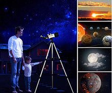 Load image into Gallery viewer, Astronomical Telescopes + Monocular Travel Scope 70mm Aperture 400mm AZ Mount Astronomical Refractor Telescopes for Kids Adults Beginners - Portable Bag, Smartphone Adapter, Camera Remote
