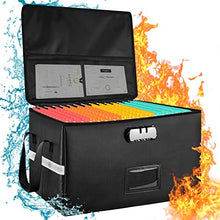 Load image into Gallery viewer, File Organizer with Lock, TREONYIA 16"(L)*13"(W)*10.3"(H) Large Fireproof Document Bag Portable Important Document Organizer for Office, Home or Travel, for Files/Letter/Legal Folder/Laptop-Black
