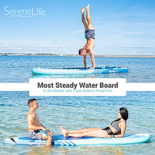 Load image into Gallery viewer, SereneLife Inflatable Stand Up Paddle Board (6 Inches Thick) with Premium SUP Accessories &amp; Carry Bag | Wide Stance, Bottom Fin for Paddling, Surf Control, Non-Slip Deck | Youth &amp; Adult Standing Boat
