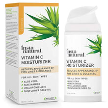 Load image into Gallery viewer, InstaNatural Vitamin C Moisturizer - Anti Aging &amp; Wrinkle Cream - Hyaluronic Acid &amp; Organic Jojoba Oil - Wrinkles, Hyperpigmentation, Acne, &amp; Dark Spot Corrector for Face - Men &amp; Women - 3.4oz

