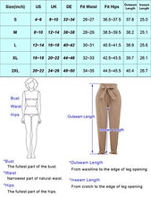 Load image into Gallery viewer, LIUMILAC Women Cropped Pants with Pockets Casual High Waist Belted Self-tie Trousers Navy
