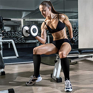 CHARMKING Compression Socks for Women & Men Circulation (3 Pairs) 15-20 mmHg is Best Athletic for Running, Flight Travel, Crossfit, Cycling, Pregnant - Boost Performance, Durability (S/M, Black)