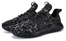 Load image into Gallery viewer, Mens Running Shoes Women's Fashion Sneakers Lightweight Breathable Non Slip Athletic Gym Walking Tennis Shoes Glow in DarkBlack EUR 45
