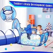 Load image into Gallery viewer, PigPigPen 3pc Kids Play Tent for Boys with Ball Pit, Crawl Tunnel, Rocket Ship Tents for Toddlers, Baby Space World Playhouse Toys, Boys Indoor&amp; Outdoor Play House, Perfect Kid’s Gifts
