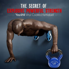 Load image into Gallery viewer, Yes4All Vinyl Coated Kettlebell Weights Set – Great for Full Body Workout and Strength Training – Vinyl Kettlebell 10 lbs

