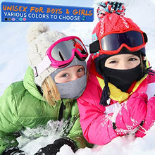 Load image into Gallery viewer, Kids Balaclava Ski Mask 2 Pack, Winter Hat Face Cover Neck Warmer for 3-8 Toddler Children Boys Girls, Windproof Full Face Masks Under Helmet for Cold Weather Skiing, Football, Cycling(Black&amp;Purple)

