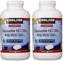Load image into Gallery viewer, Kirkland Signature Glucosamine HCI (Pack of 2) Extra Strength with MSM (375 Count X 2)

