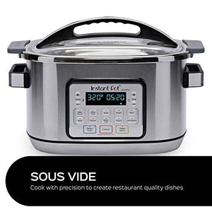 Instant Pot 8 Qt Aura Pro Multi-Use Programmable Multicooker with Sous Vide, Silver (Renewed)