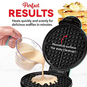 Dash DEWM8100AQ Express 8” Waffle Maker Machine for Individual Servings, Paninis, Hash browns + other on the go Breakfast, Lunch, or Snacks, with Easy Clean, Non-Stick Sides, Aqua