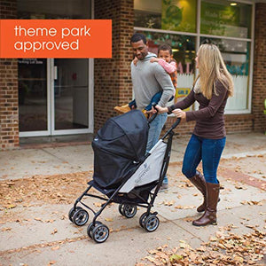 Summer 3Dflip Convenience Stroller, Black/Gray – Lightweight Umbrella Stroller with Reversible Seat Design for Rear and Forward Facing, Compact Fold, Adjustable Oversized Canopy and More