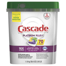 Load image into Gallery viewer, Cascade Platinum Plus Dishwasher Pods, ActionPacs Detergent, Lemon, 70 Count

