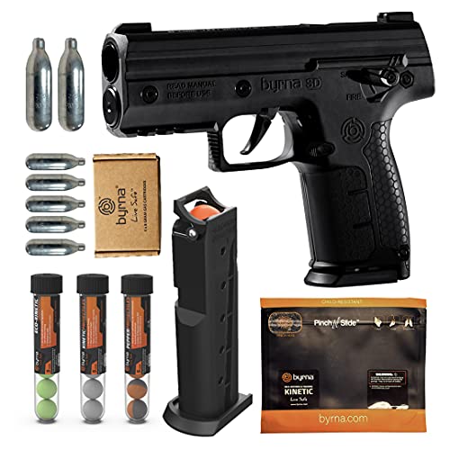 Byrna SD [Self Defense] Pepper Ultimate Bundle - Pepper Spray, Non Lethal, Less Lethal Pepper Launcher, Home Defense, Personal Defense (Black) | Proudly Assembled in The USA