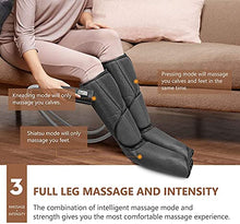 Load image into Gallery viewer, Cunmiso Life Leg Air Compression Massager for Circulation and Relaxation, Foot and Calf Massage Machine with 3 Heat Modes 3 Intensities, 2 Extensions Wraps &amp; LCD Handheld Controller for Men and Women

