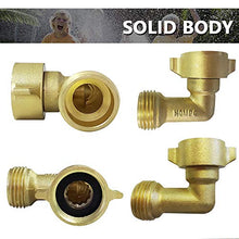Load image into Gallery viewer, HQMPC Garden Hose Connector 90 Degree Brass Garden Hose Elbow Solid Brass Adapter (2Pcs)+ Extra 4 Pressure Washers
