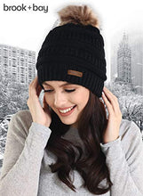 Load image into Gallery viewer, Pom Pom Beanie Winter Hat For Women - Faux Fur Pompom Warm, Thick &amp; Chunky Soft Cable Knit Hats - Cute &amp; Trendy Cold Weather Knitted Caps - Stylish &amp; Trendy Snow &amp; Ski Beanies for Ladies
