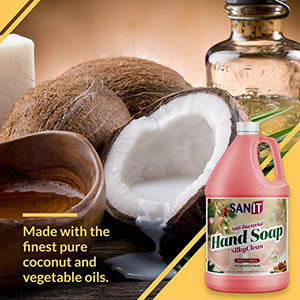 Sanit Silky Clean Antibacterial Liquid Hand Soap Refill - Advanced Formula with Coconut Oil and Aloe Vera - All Natural Moisturizing Hand Wash - Made in USA, Holiday Aroma, 1 Gallon