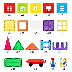 Best Choice Products 250-Piece Kids Colorful Magnetic Tiles Set 3D Construction Magnet Building Blocks Educational STEM Toy with Carrying Case