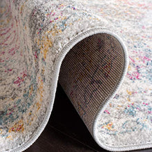 Load image into Gallery viewer, Safavieh Madison Collection MAD611F Bohemian Chic Vintage Distressed Area Rug, 8' x 10', Grey/Gold
