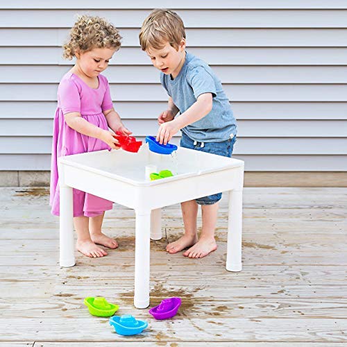 Load image into Gallery viewer, PlayBuild Kids 4 in 1 Play & Build Table Set for Indoor Activity, Outdoor Water Play, Toy Storage & Building Block Fun Includes 2 Toddler Chairs