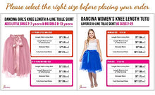 Load image into Gallery viewer, Dancina Women’s Knee Length Tutu A Line Tulle Skirt Plus (Size 12-22) Black
