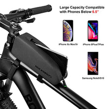 Load image into Gallery viewer, ROCKBROS Bike Top Tube Bag Bicycle Front Frame Bag Waterproof Bike Pouch Pack Bike Phone Bag Cycling Accessories Pouch for Mountain Road Bike
