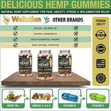 Load image into Gallery viewer, Hemp Gummies Premium 985,000 High Potency - Fruity Gummy Bear with Hemp Oil - Natural Hemp Candy Supplements for Pain, Anxiety, Stress &amp; Inflammation Relief - Promotes Sleep and Calm Mood
