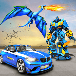 Futuristic Dragon Robot Fighting Car Robot Action Game