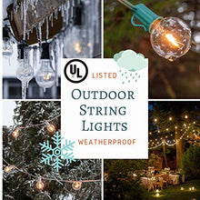 Load image into Gallery viewer, 100 Foot Globe String Lights - 105 G40 Clear Bulbs (5 Extra) - Black Wire - Outdoor String Lights for Patio Cafe Bistro Deck Backyard Market Party and Wedding Lighting
