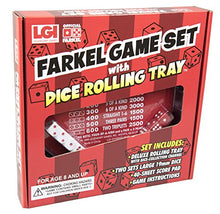 Load image into Gallery viewer, Farkel Rolling Tray Set with Deluxe Rolling Tray, 2 Sets of Dice, &amp; Score Pad
