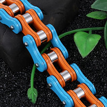 Load image into Gallery viewer, NELSON KENT Men Titanium Steel Bicycle Chain Orange Blue
