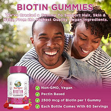 Load image into Gallery viewer, Vegan Biotin Gummy Vitamins for Hair Skin Nails by MaryRuth's
