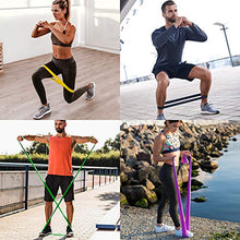 Load image into Gallery viewer, TOMSHOO 1/4In Yoga Mat with Resistance Bands Set, Professional Latex Elastic Bands, Non-Slip Texture Pro Yoga Mat Eco Friendly Exercise Mat Pad with Carrying Strap Mesh Bag for Home Gym Fit Sky Blue
