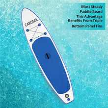 Load image into Gallery viewer, Caroma 126inch Inflatable Stand Up Paddle Board, Premium SUP Accessories, Bottom Fin for Paddling, Leash, Hand Pump and Backpack, Non-Slip Deck, Youth &amp; Adult Standing Boat (Navy Blue, 126inch)
